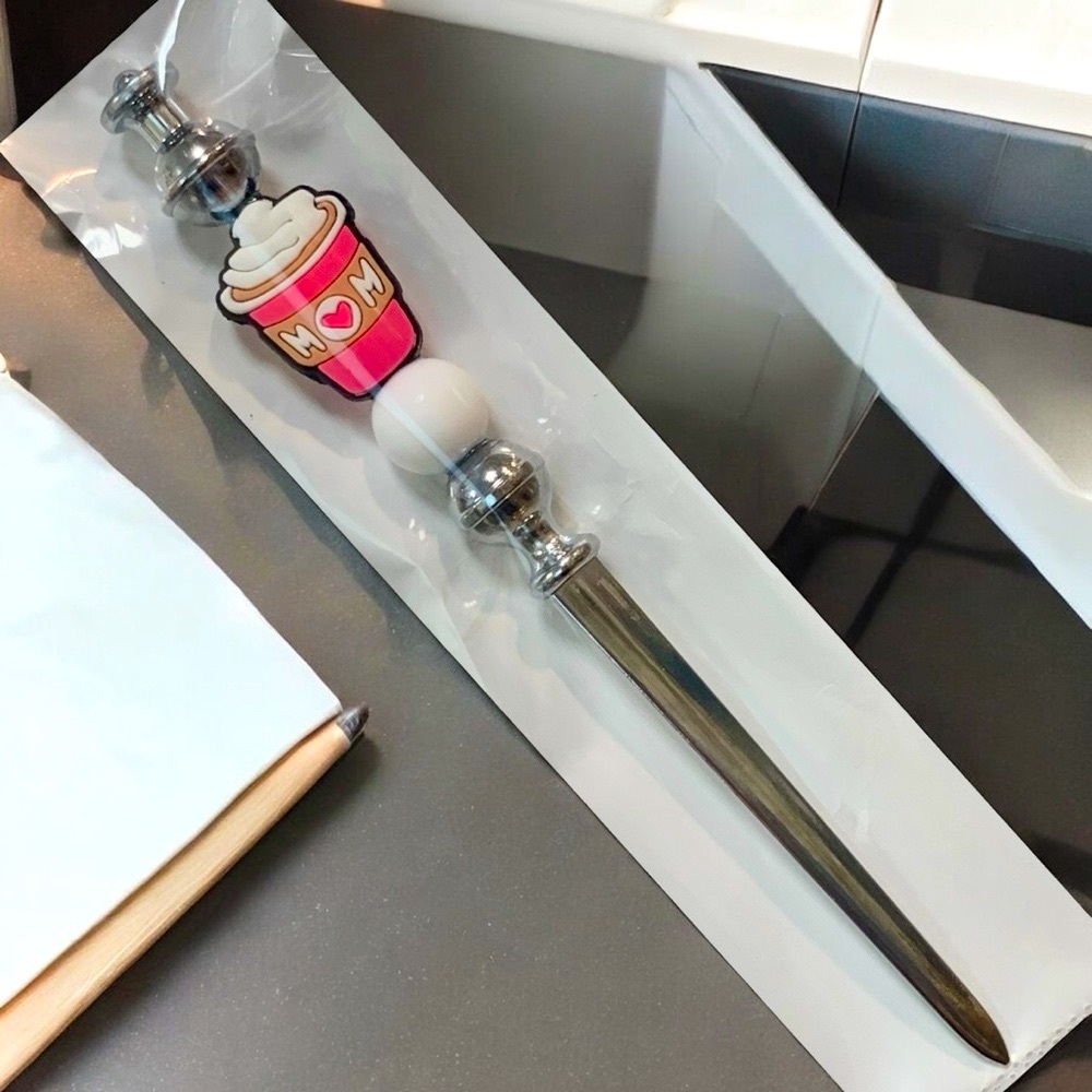 Mom & Coffee Themed Sliver, Pink, & white Letter opener - Picture 4 of 6
